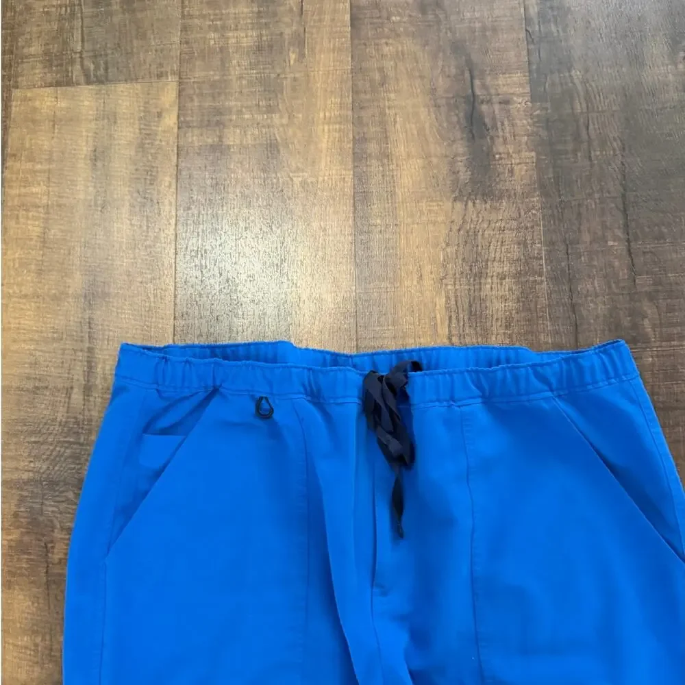 FIGS Cairo Cargo Scrub Pants Blue Technical Collection Zip Fly Size XXL